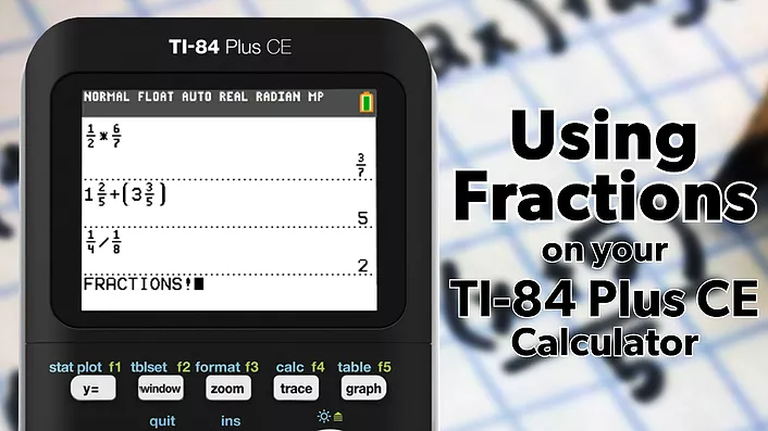 TI 84 Plus CE Working with Fractions TI84CalcWiz